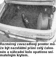 čalounění zavazadlového prostoru